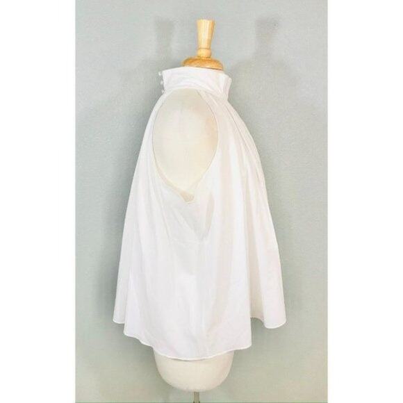 CARESTE Hearst Top White Sleeveless Poplin Boxy Fit, 16 - $395 - Picture 7 of 9